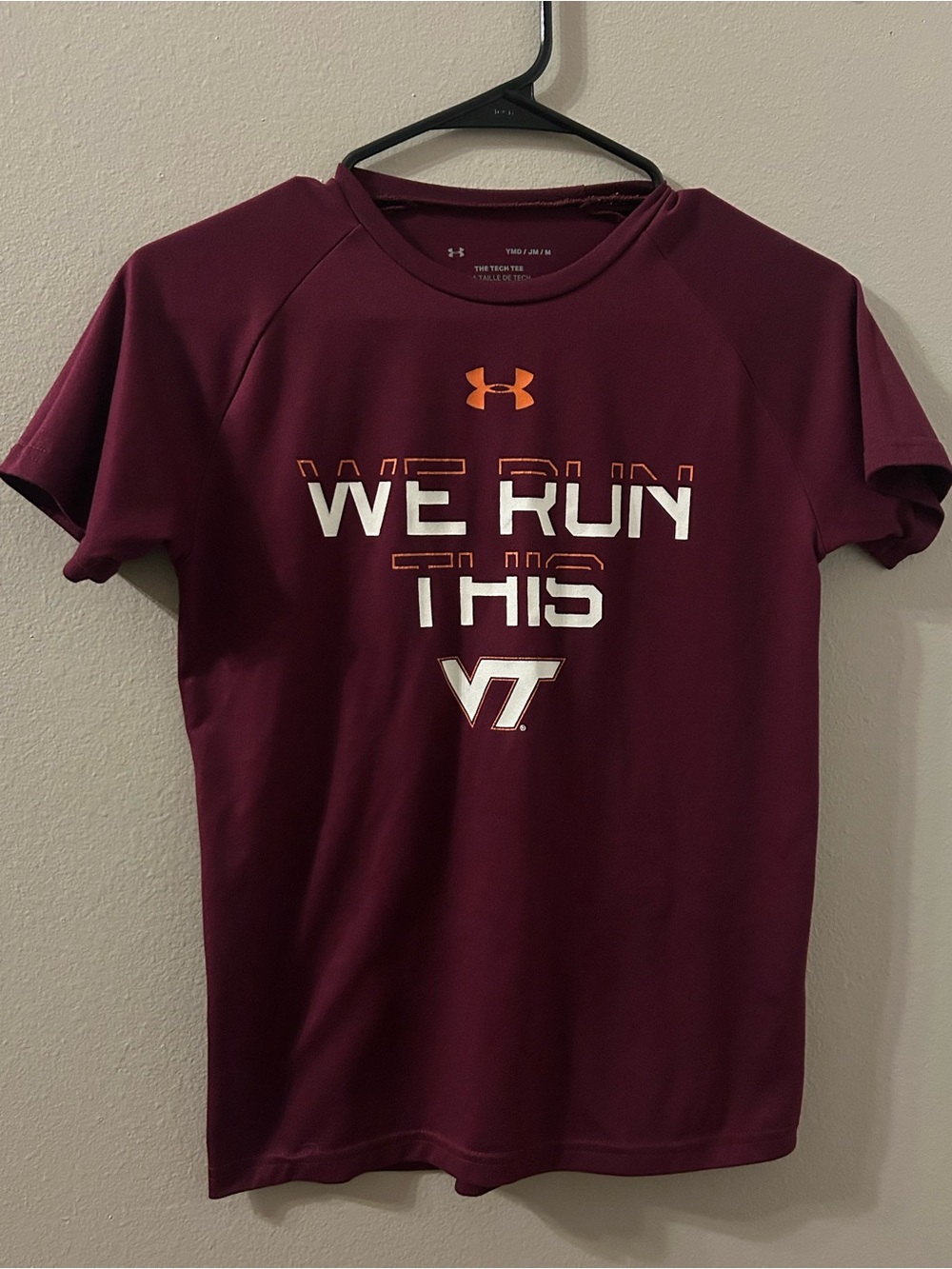 Under Armour Youth Maroon Virginia Tech Performance Tee